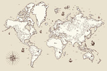 Obraz Old world map 1414